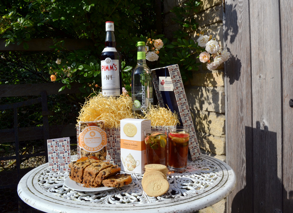 This is our new Garden Party Pimm's Hamper designed for a picnic at Wimbledon or lazy afternoon in the sunshine.