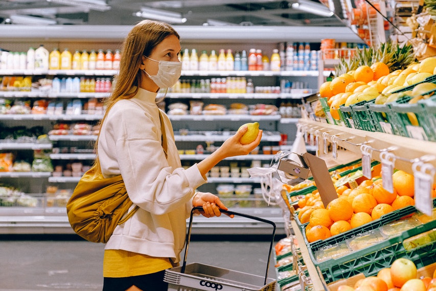 Lady Shopping In A Supermarket