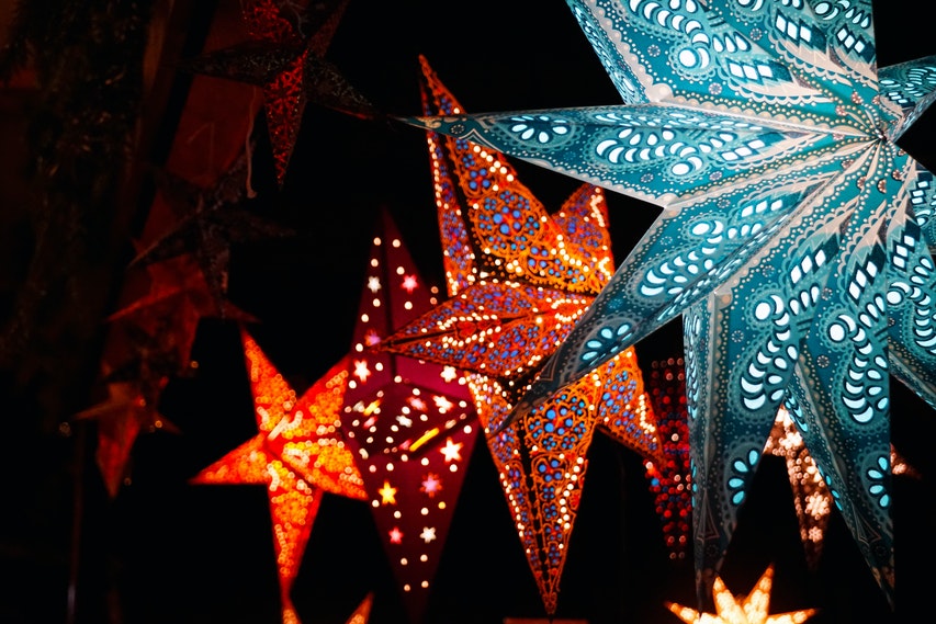 Christmas Stars Illuminated From The Inside
