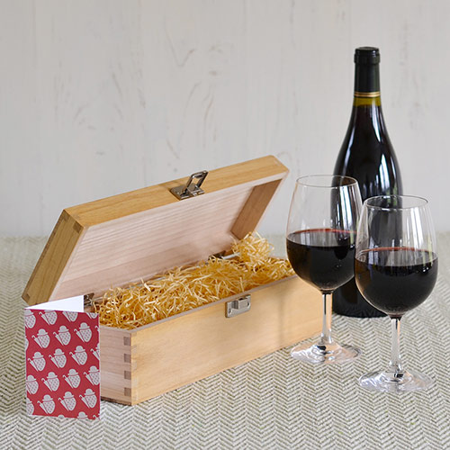 Wine Box - Single - Hinged Lid